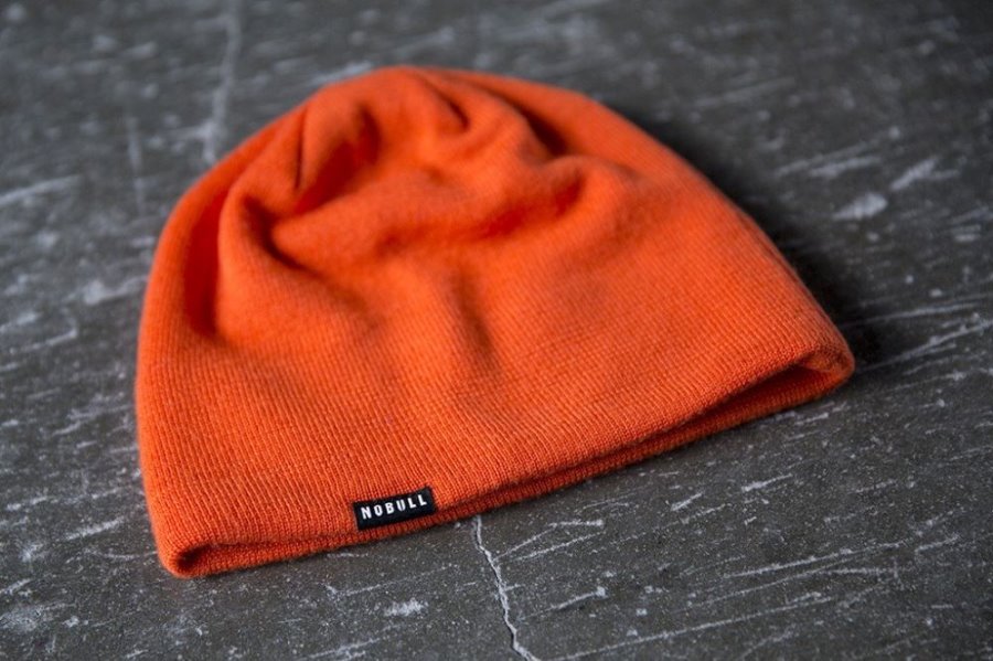 Bonnet Nobull Fitted Beanie Homme Orange | K3YORMHYN