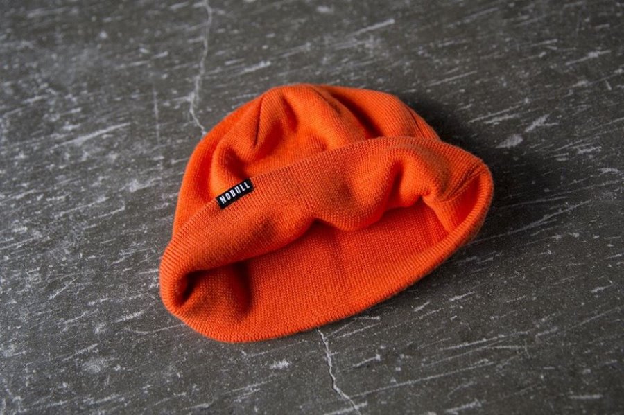 Bonnet Nobull Fitted Beanie Homme Orange | K3YORMHYN