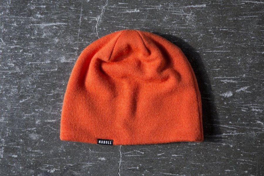 Bonnet Nobull Fitted Beanie Homme Orange | K3YORMHYN