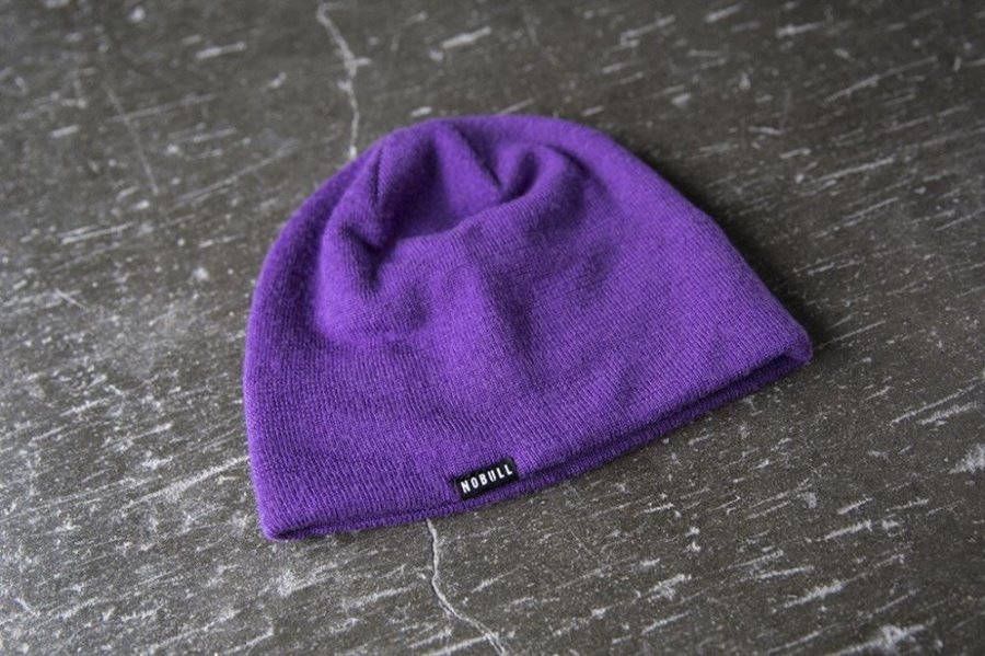 Bonnet Nobull Fitted Beanie Homme Violette Clair | O0HJZMISX