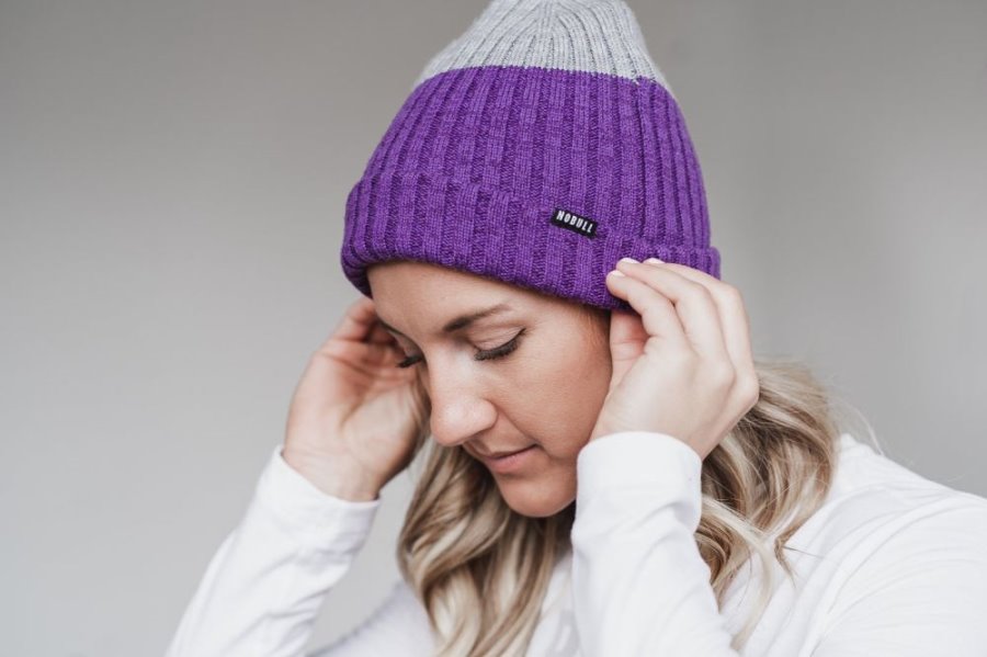 Bonnet Nobull Watch Cap Beanie Homme Violette Clair Grise | LRMPRWLAH