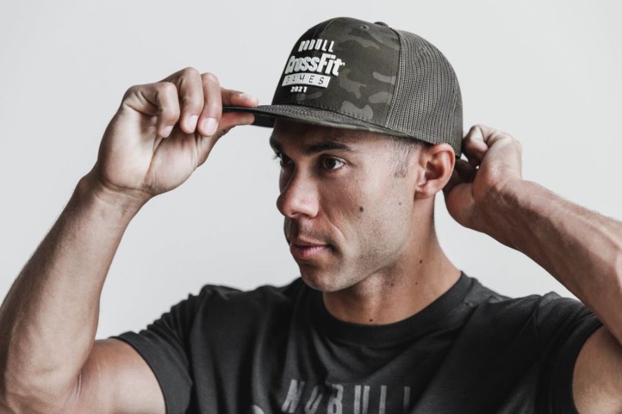 Chapeaux Nobull Crossfit Games® 2021 Plates-brim Trucker Homme Vert Camouflage | WPXAFSA8Y