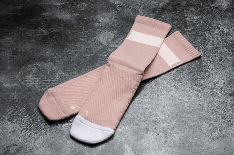 Chaussettes Nobull Crew Sock Femme Rose Blanche | VD0ZDXJ8O