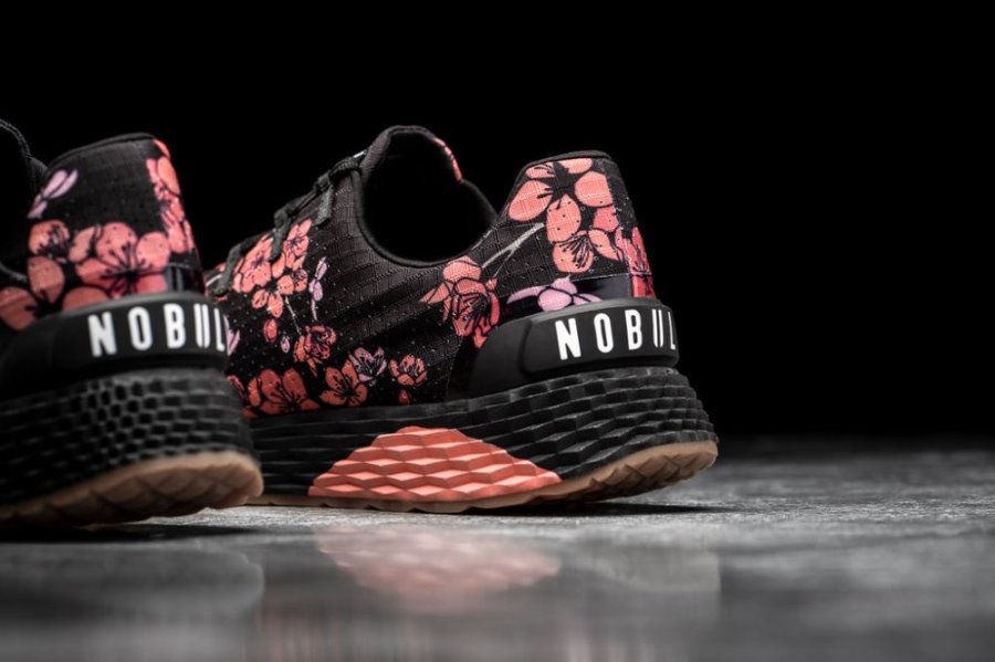 Chaussures Running Nobull Cherry Blossom Ripstop Runner Homme Noir Rose | AO7YBKBOW