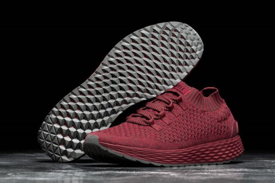 Chaussures Running Nobull Crimson Knit Runner Homme Rouge | 3RRB1X5EN