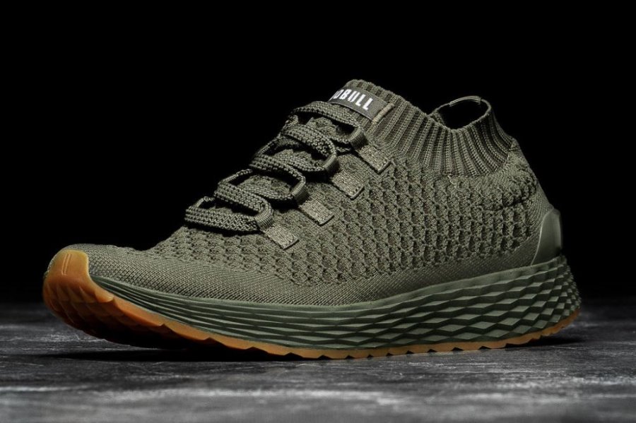 Chaussures Running Nobull Knit Runner Femme Vert Olive | LARXXTRI7