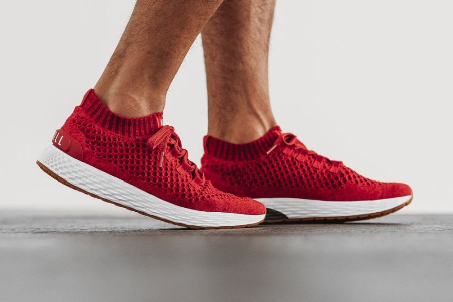 Chaussures Running Nobull Knit Runner Homme Rouge | BWKP8NWFG