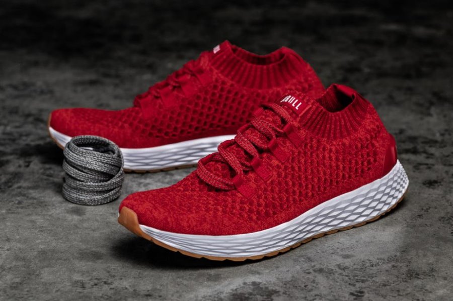 Chaussures Running Nobull Knit Runner Homme Rouge | BWKP8NWFG