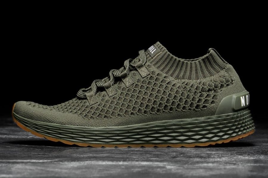 Chaussures Running Nobull Knit Runner Homme Vert Olive | BZQMTD59F