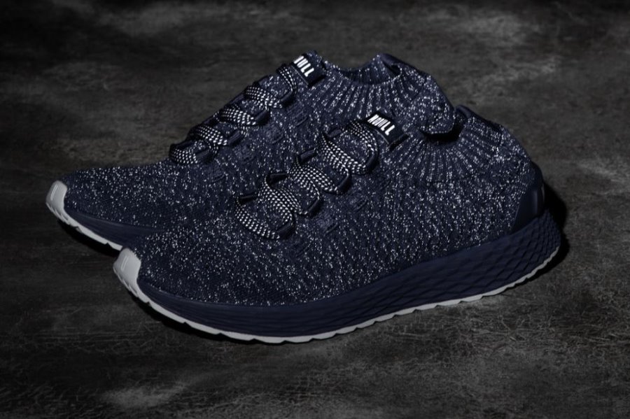 Chaussures Running Nobull Reflective Knit Runner Femme Bleu Marine | 38GH32ELP