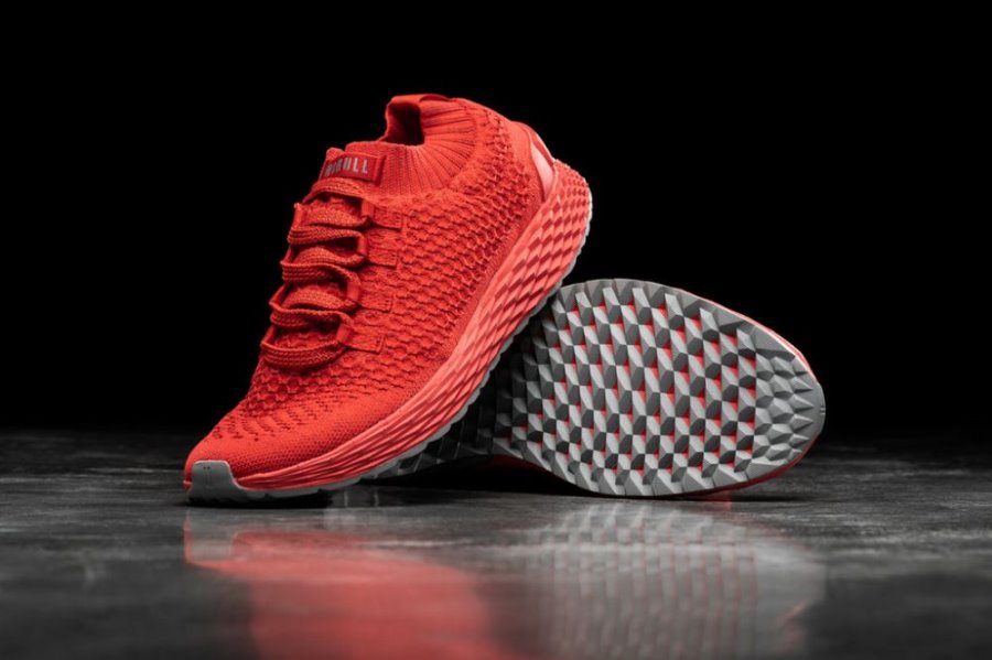 Chaussures Running Nobull Reflective Knit Runner Femme Rouge Clair | 8CUHBN0NW