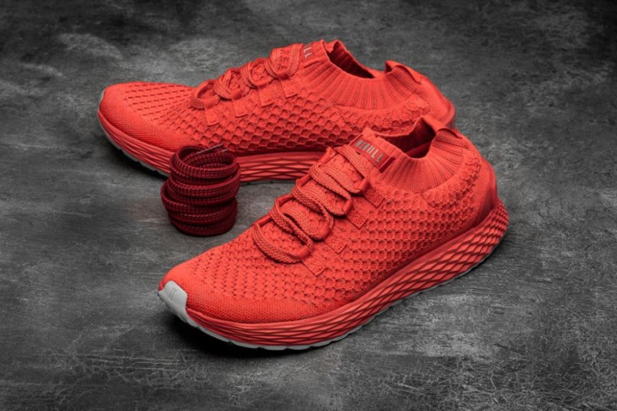 Chaussures Running Nobull Reflective Knit Runner Femme Rouge Clair | 8CUHBN0NW