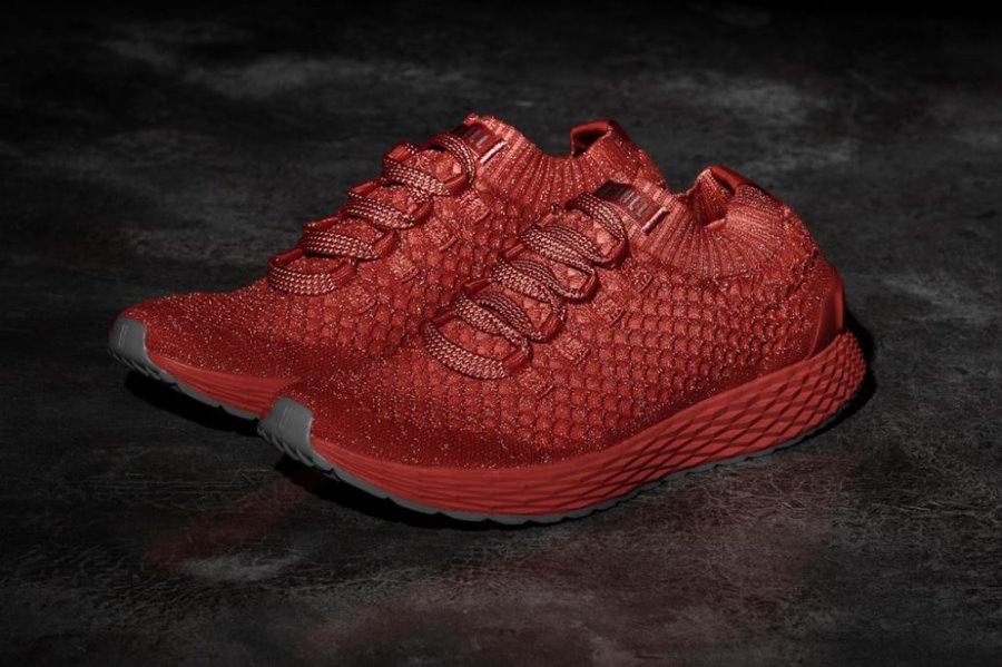 Chaussures Running Nobull Reflective Knit Runner Femme Rouge Clair | 8CUHBN0NW