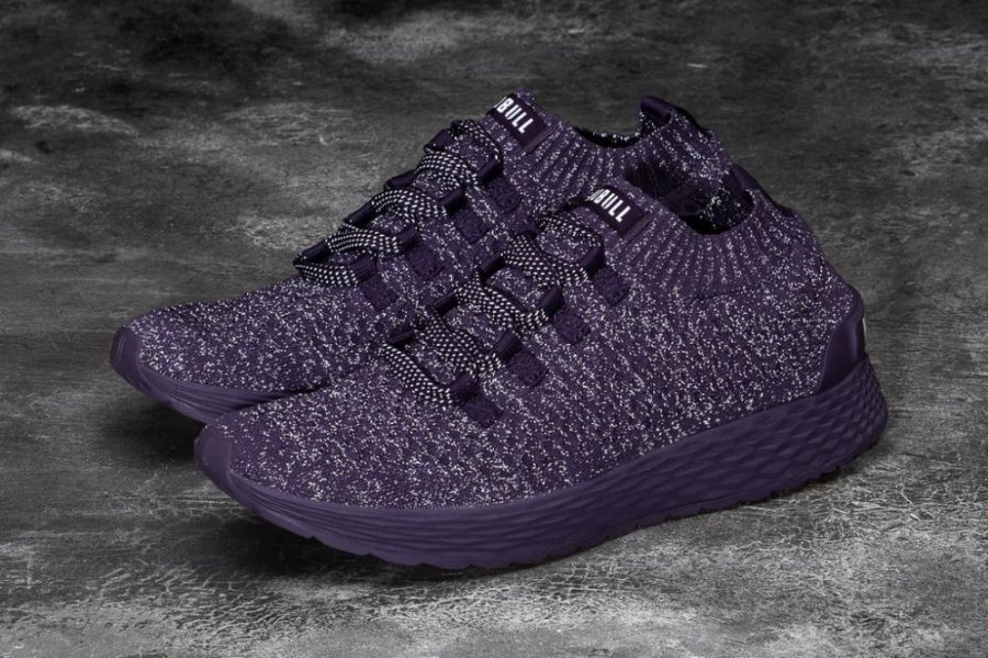 Chaussures Running Nobull Reflective Knit Runner Homme Violette | LPSU72QQN