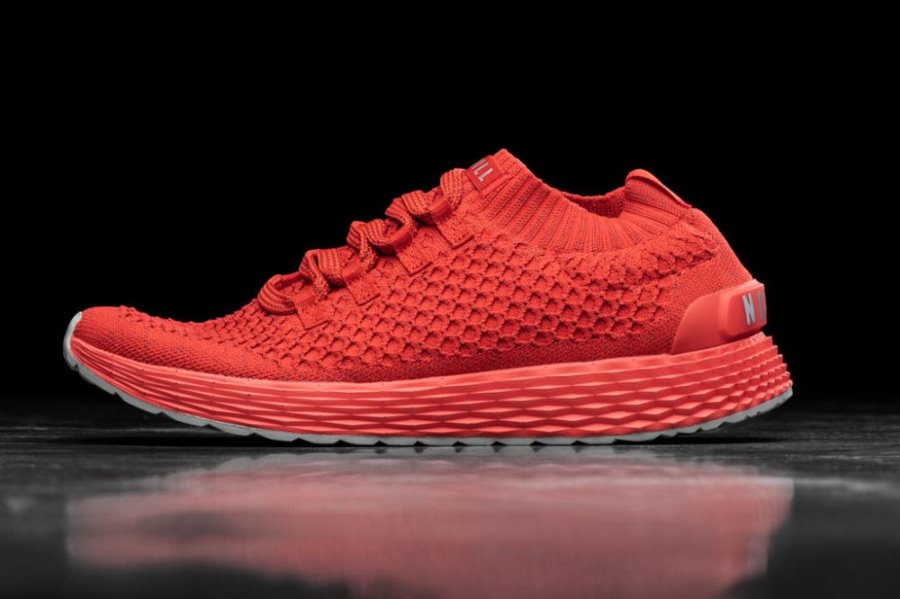 Chaussures Running Nobull Reflective Knit Runner Homme Rouge Clair | NVZD46JKT