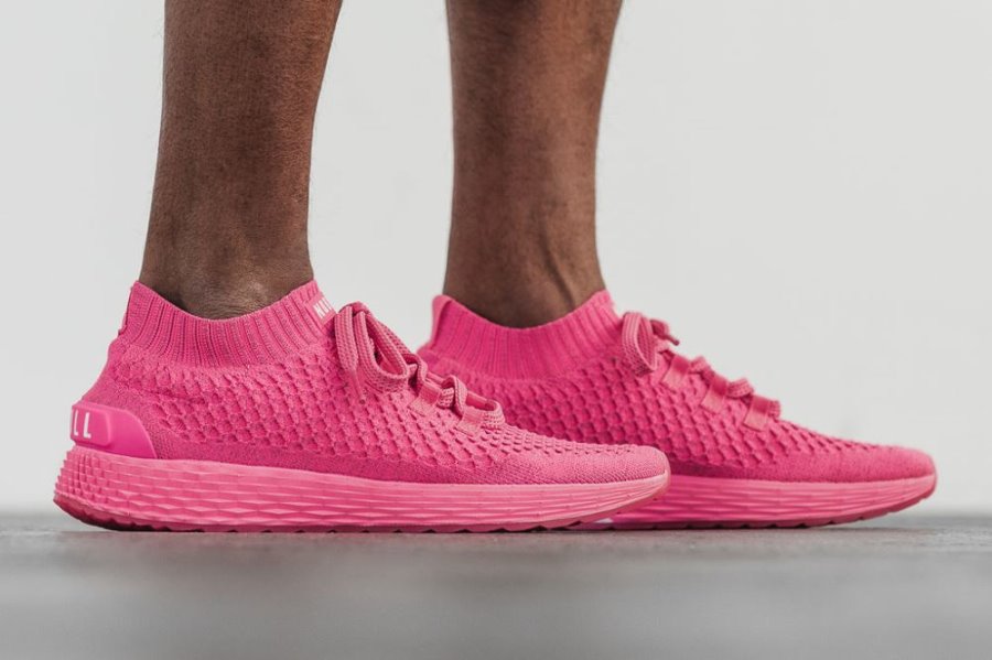 Chaussures Running Nobull Reflective Knit Runner Homme Rose | SN6EXK0YU