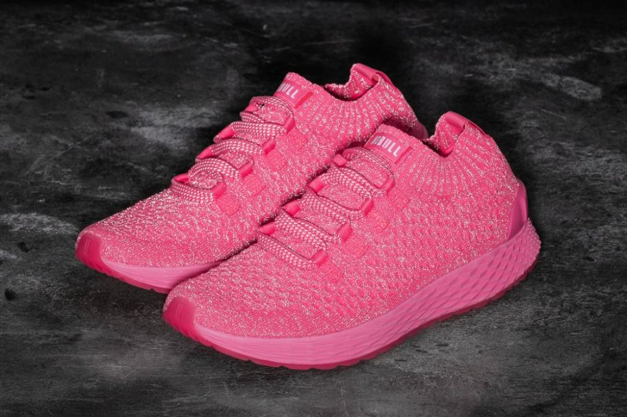 Chaussures Running Nobull Reflective Knit Runner Homme Rose | SN6EXK0YU