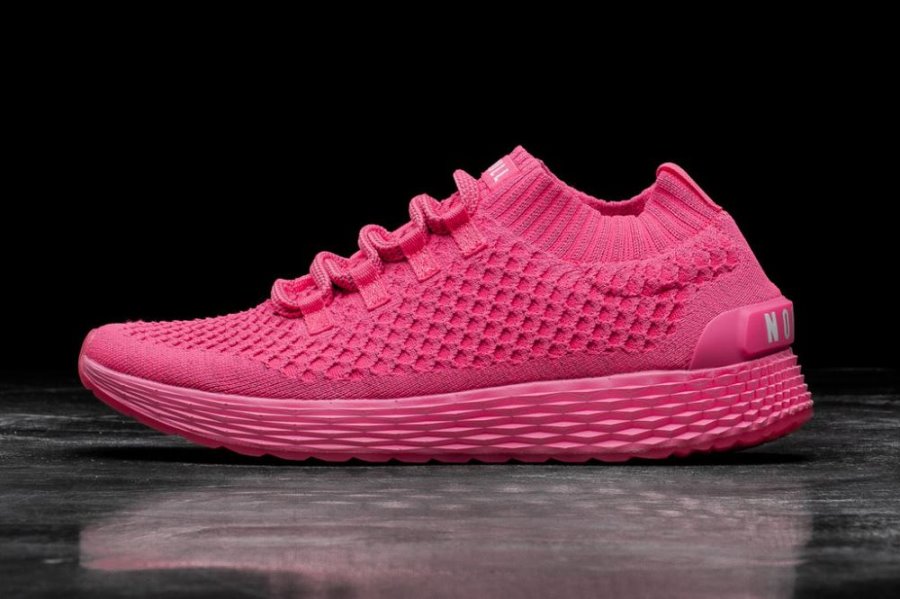 Chaussures Running Nobull Reflective Knit Runner Homme Rose | SN6EXK0YU