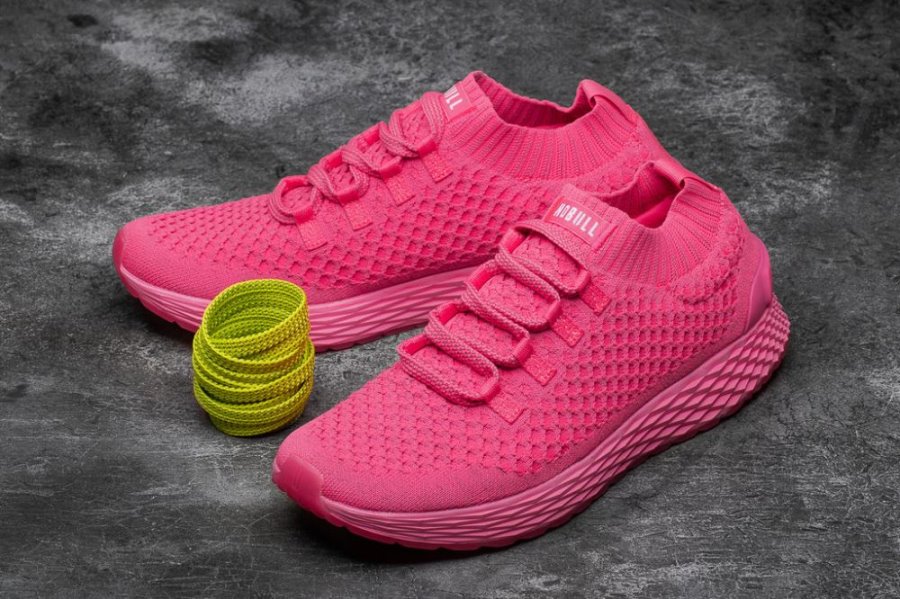 Chaussures Running Nobull Reflective Knit Runner Femme Rose | UBE1YQHS6