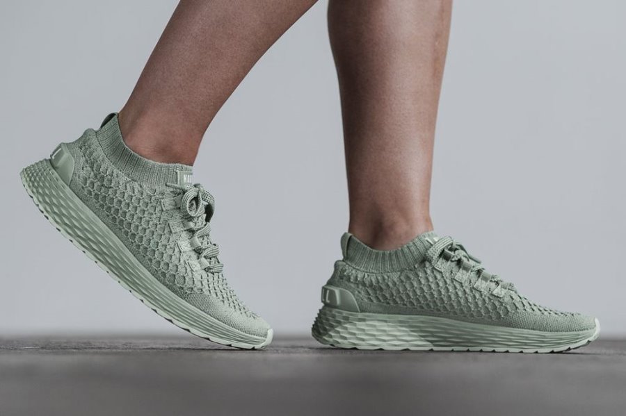 Chaussures Running Nobull Seafoam Reflective Knit Runner Femme Vert | 3ZCPI8HOI