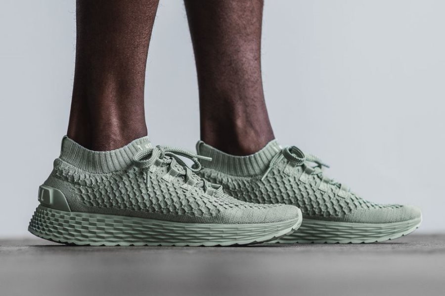 Chaussures Running Nobull Seafoam Reflective Knit Runner Homme Vert | GTLIJKAJR