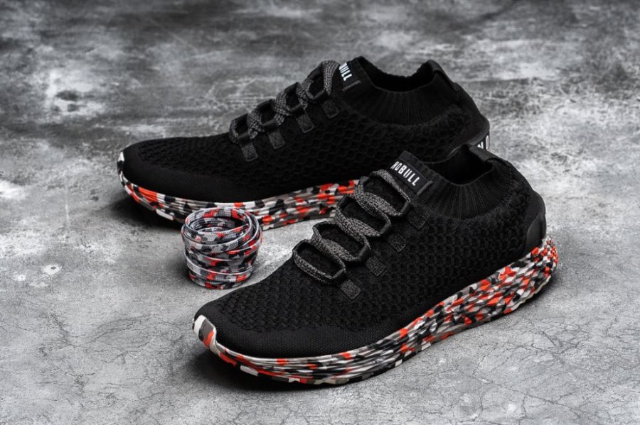 Chaussures Running Nobull Wild Storm Knit Runner Homme Noir Rouge | U0X99DO6E