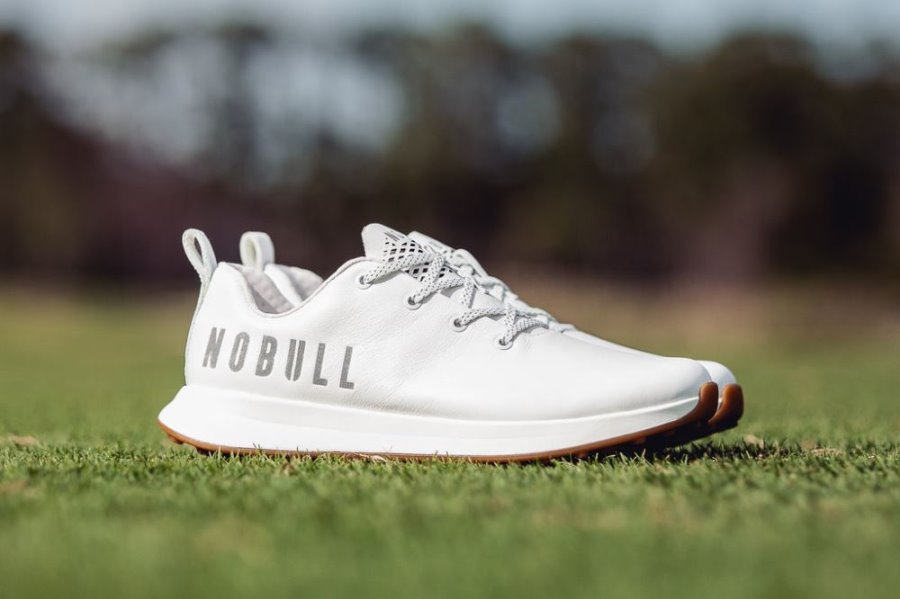 Chaussures de Golf Nobull Cuir Golf Shoe Femme Blanche | JUSJZLTZ3