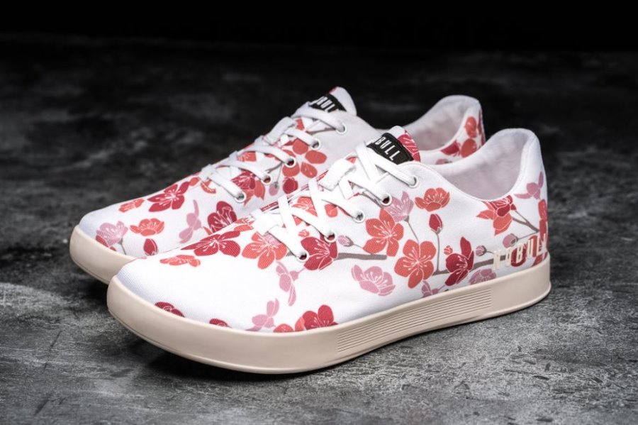 Chaussures de Sport Nobull Cherry Blossom Tela Trainer Homme Blanche Rose | ZJFA5SUEM