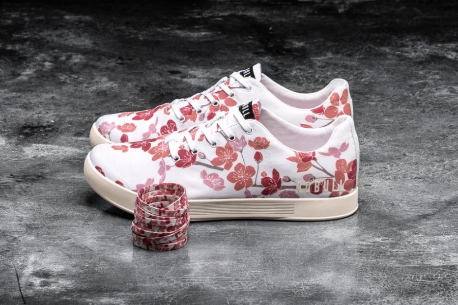 Chaussures de Sport Nobull Cherry Blossom Tela Trainer Homme Blanche Rose | ZJFA5SUEM