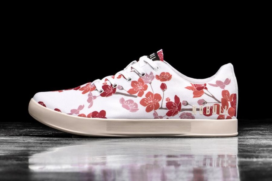 Chaussures de Sport Nobull Cherry Blossom Tela Trainer Femme Blanche Rose | ZRBCZTMEH