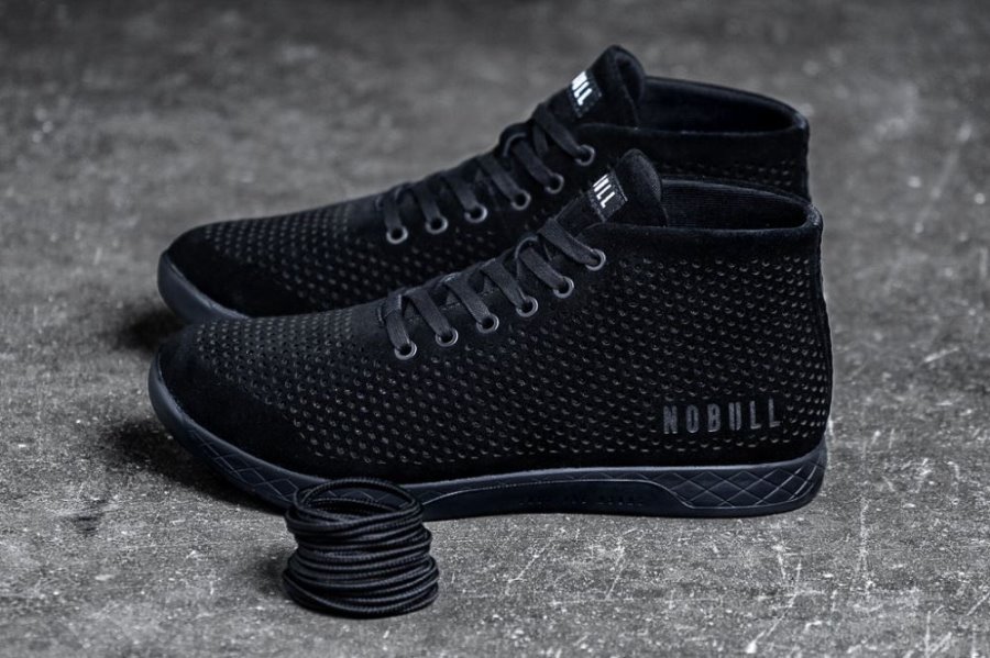 Chaussures de Sport Nobull Daim Mid Trainer Homme Noir | UXUK9L6BD