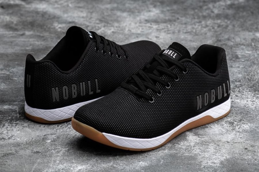 Chaussures de Sport Nobull Gum Trainer Femme Noir Blanche | EENXV5UAH