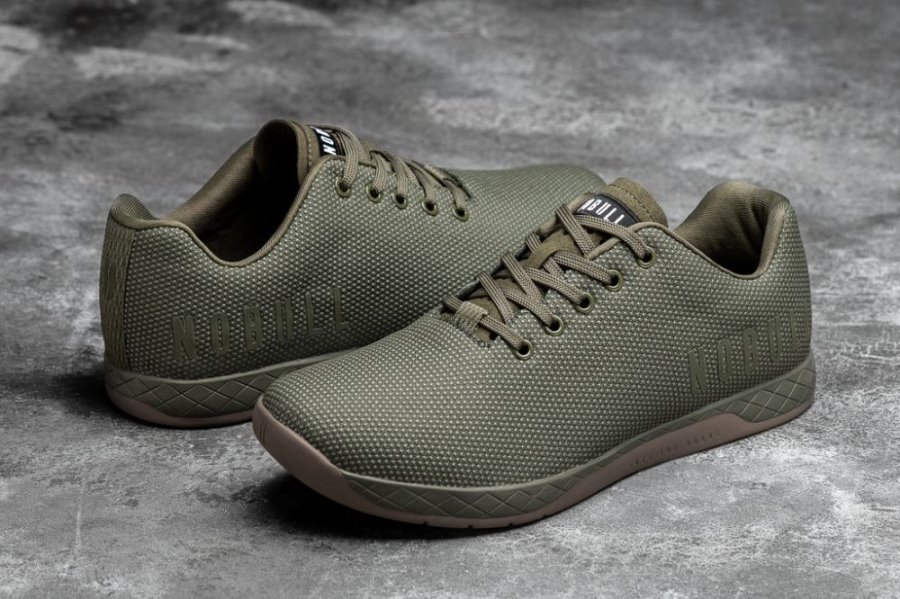 Chaussures de Sport Nobull Gum Trainer Femme Vert Olive | O6CE4O9OE