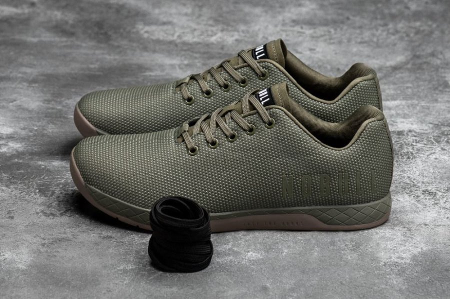 Chaussures de Sport Nobull Gum Trainer Homme Vert Olive | S2KUG66SR