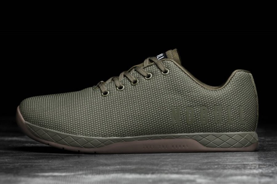 Chaussures de Sport Nobull Gum Trainer Homme Vert Olive | S2KUG66SR