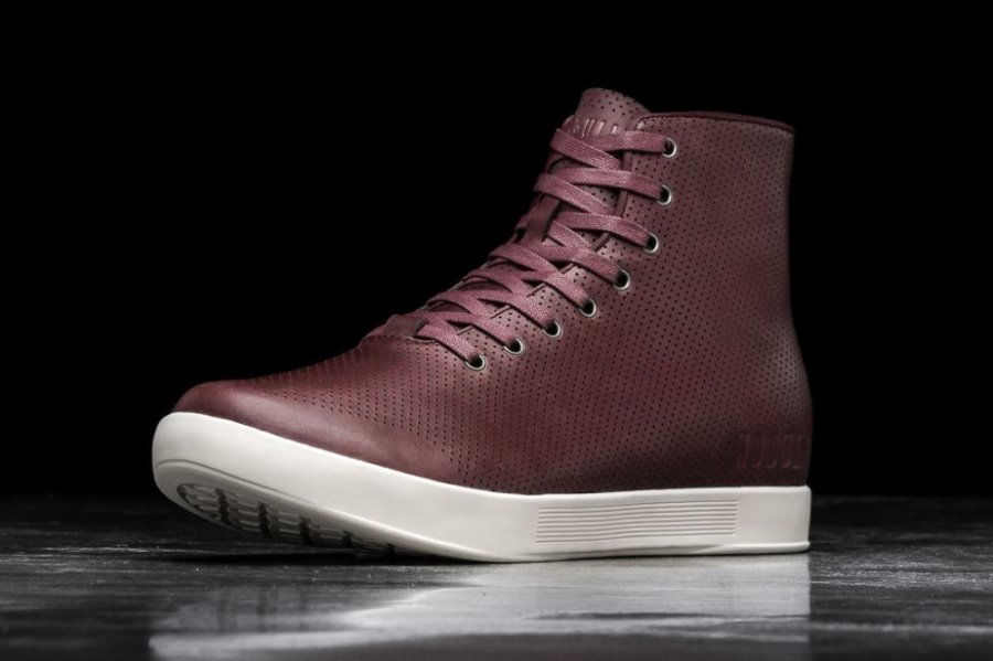 Chaussures de Sport Nobull High-top Cuir Trainer Homme Bordeaux | YR3PYXEY5