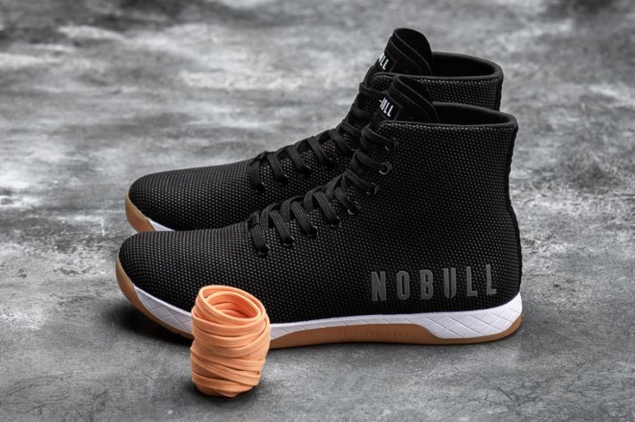 Chaussures de Sport Nobull High-top Gum Trainer Femme Noir Blanche | 1EB4BG85E