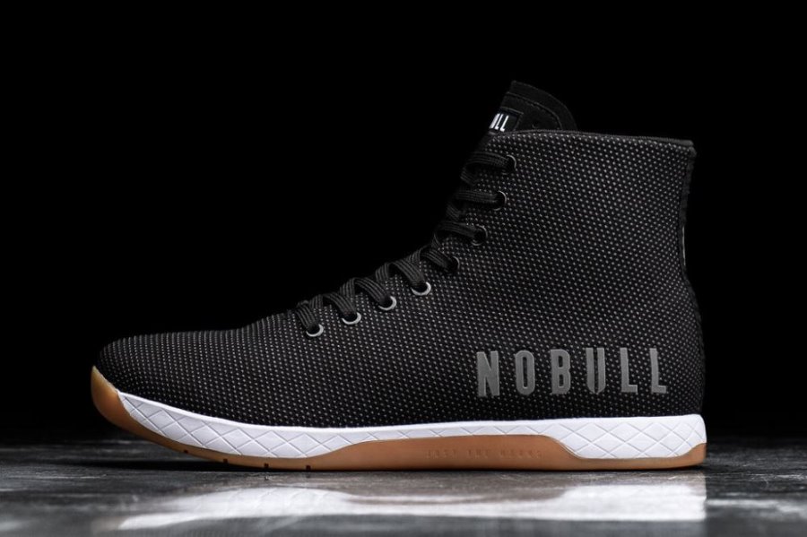 Chaussures de Sport Nobull High-top Gum Trainer Femme Noir Blanche | 1EB4BG85E