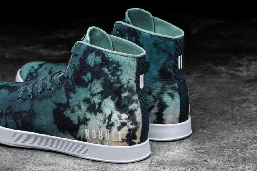 Chaussures de Sport Nobull High-top Tie-dye Tela Trainer Homme Turquoise | 85CSG6Z5L