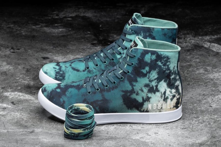 Chaussures de Sport Nobull High-top Tie-dye Tela Trainer Homme Turquoise | 85CSG6Z5L