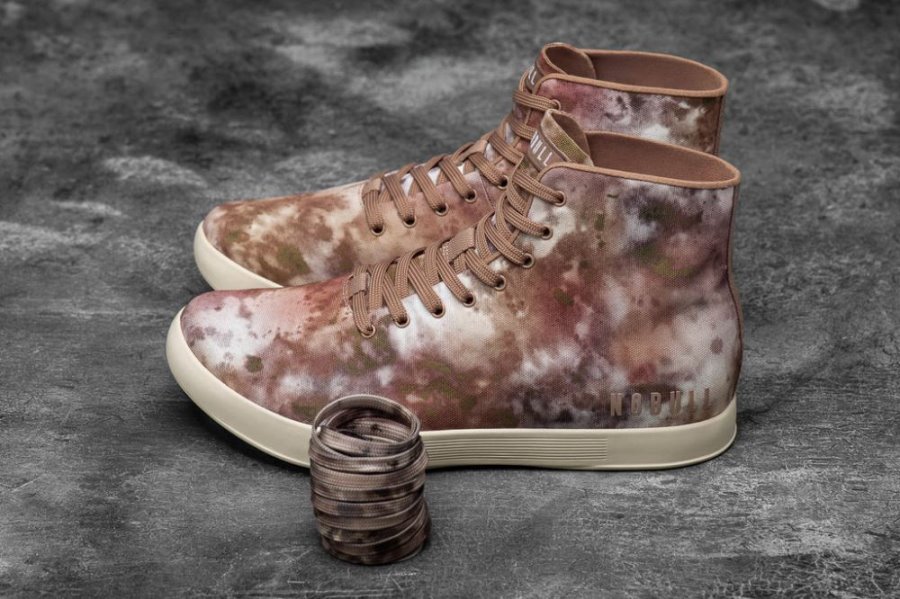 Chaussures de Sport Nobull High-top Tie-dye Tela Trainer Homme Marron | X84N6KRWY