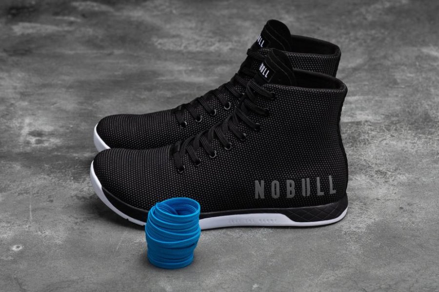 Chaussures de Sport Nobull High-top Trainer Femme Noir Blanche | 71R3QXEPZ