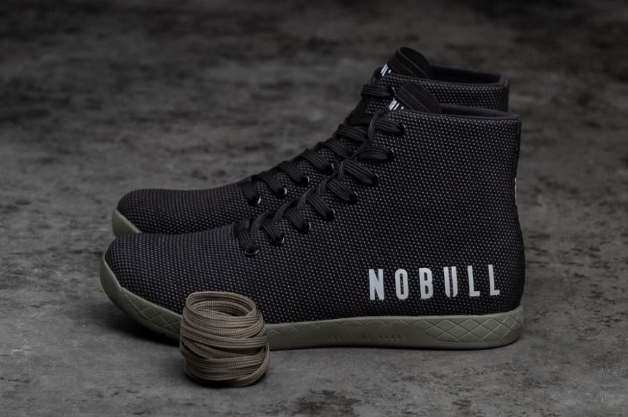 Chaussures de Sport Nobull High-top Trainer Femme Noir Vert Foncé | 9P9JLRDZ9