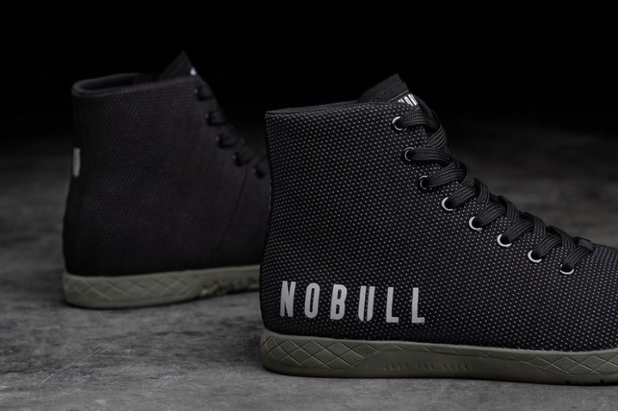 Chaussures de Sport Nobull High-top Trainer Homme Noir Vert Foncé | JCSRPG4M5