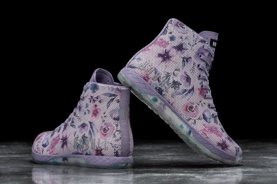 Chaussures de Sport Nobull High-top Watercolor Floral Trainer Femme Violette | TQHBMTNPK