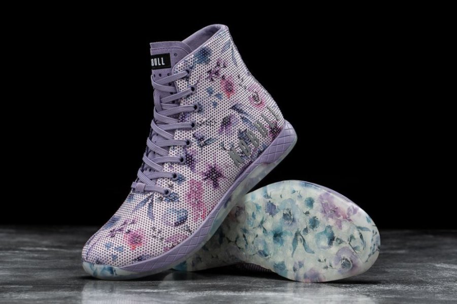 Chaussures de Sport Nobull High-top Watercolor Floral Trainer Femme Violette | TQHBMTNPK