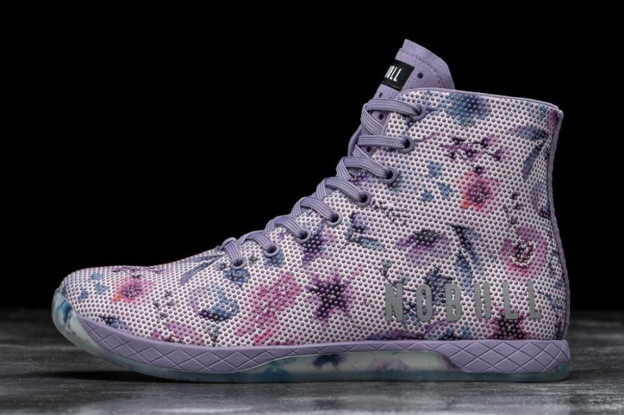 Chaussures de Sport Nobull High-top Watercolor Floral Trainer Femme Violette | TQHBMTNPK