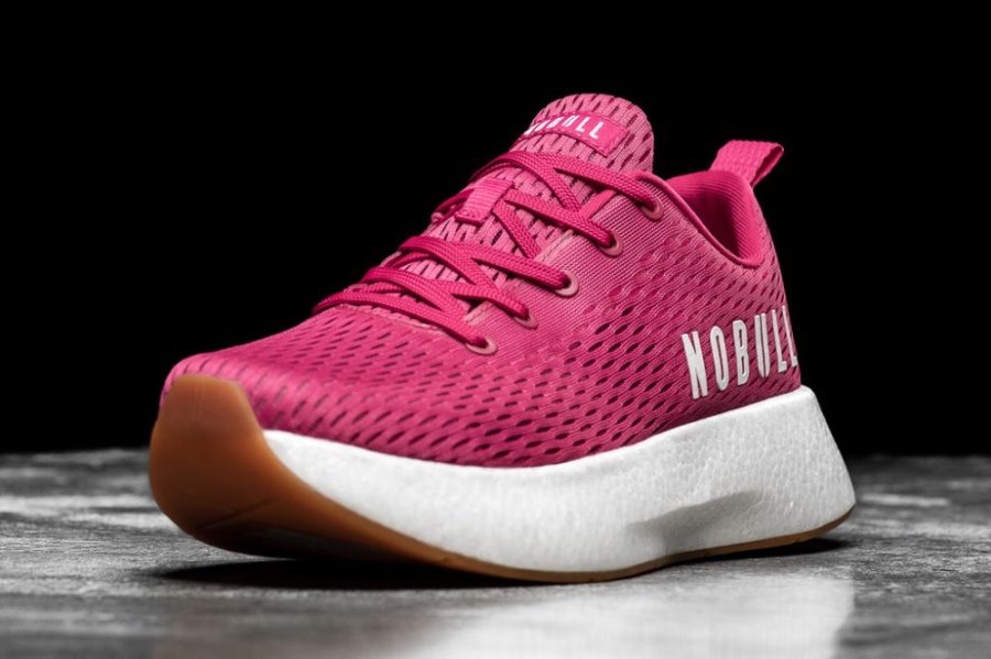 Chaussures de Sport Nobull Magenta Runner+ Femme Blanche | 8UZ581KBW