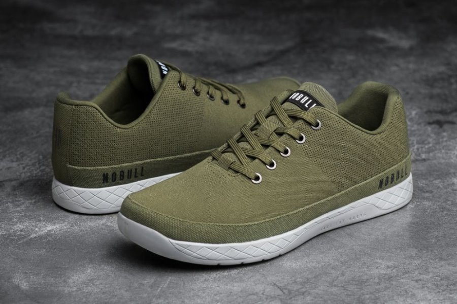 Chaussures de Sport Nobull Moss Tela Trainer Homme Vert Olive | 3GAOS137R