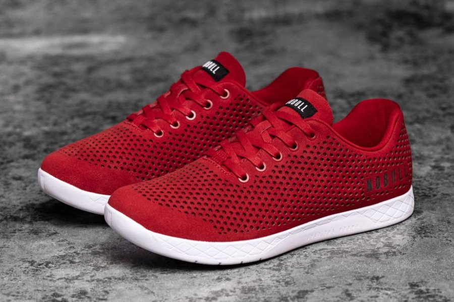 Chaussures de Sport Nobull Racing Daim Trainer Homme Rouge | QIHGUW93S